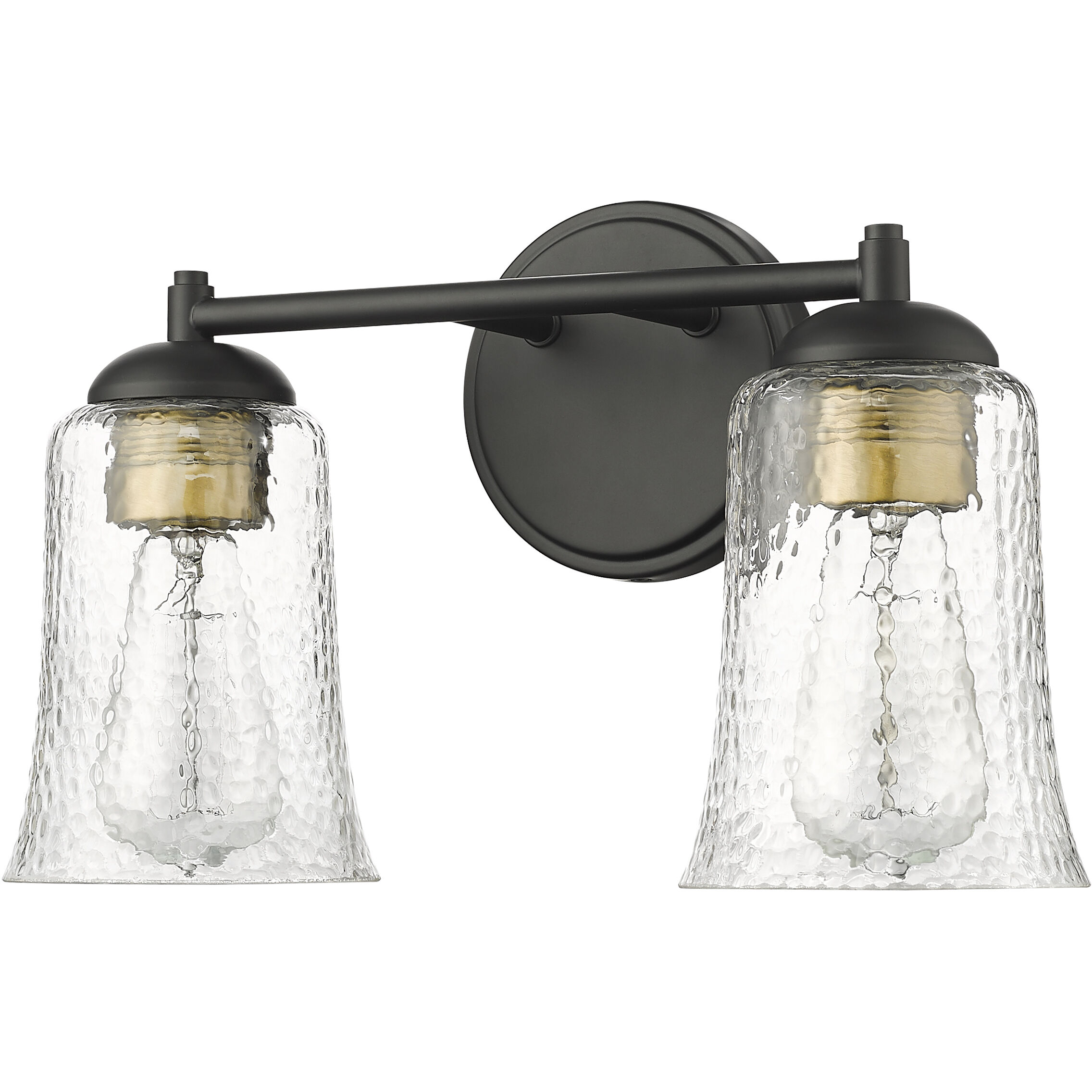 Abilene 2 Light 15 inch Matte Black Bathroom Vanity Light Wall Light